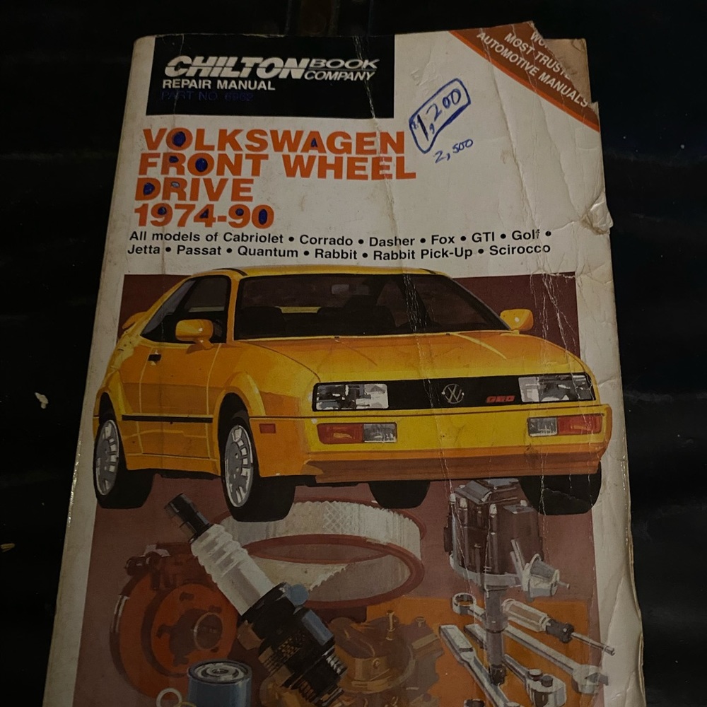 Chilton Repair Manual Volkswagen Front Wheel Drive 1974-90 part no 6962